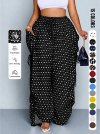 Black background with white polka dots